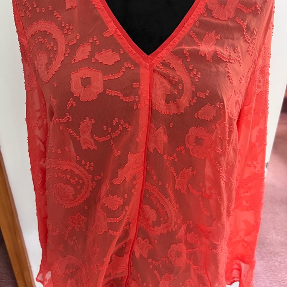 Elegant Orange Lace Women's Top - Picture 3 of 8